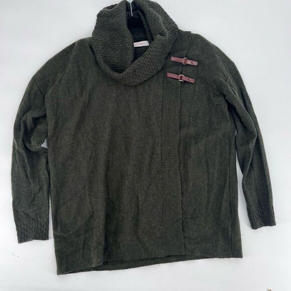 Ellen Tracy Merino Wool Buckle Sweater Turtleneck - Picture 1 of 7